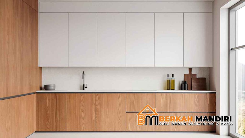 Tukang Kitchen Set Motif Kayu di Bekasi
