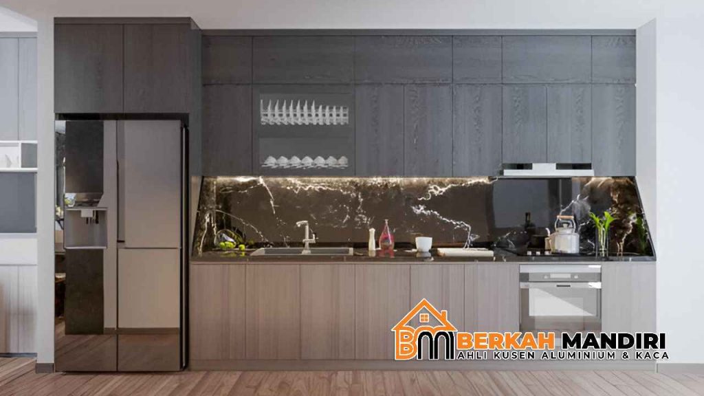 Tukang Kitchen Set Motif Kayu di Bekasi