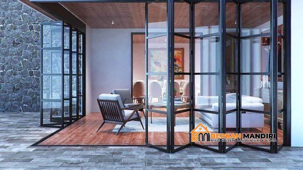 Pintu lipat Jakarta Selatan bahan aluminium tahan lama dan elegan