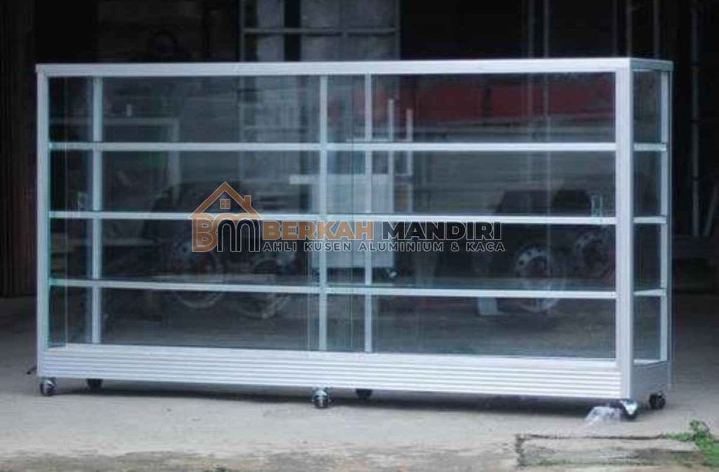 Etalase kaca warteg Babelan Bekasi minimalis modern murah
