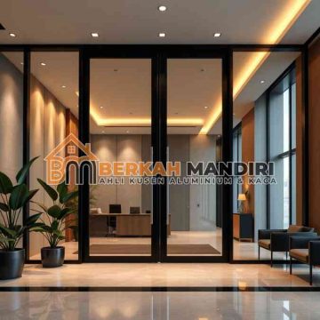 Partisi Pintu Swing Kaca Kantor Jakarta Elegan