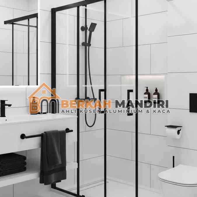 Partisi Shower Minimalis Bekasi Frame Hitam Estetik