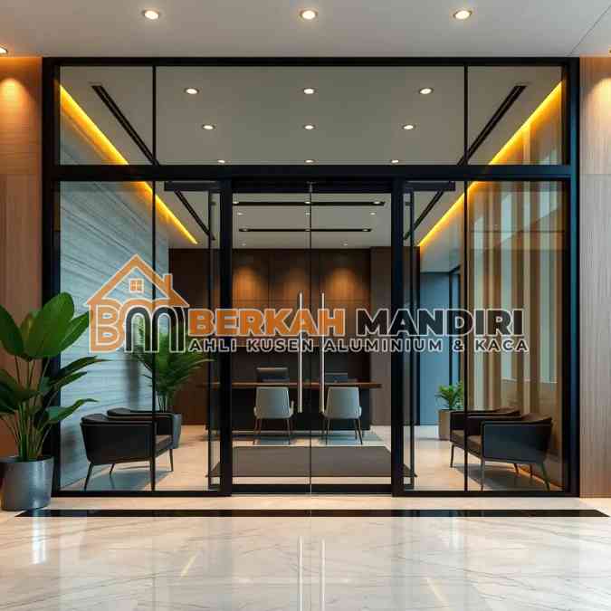 Partisi Pintu Swing Kaca Kantor Jakarta Elegan