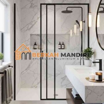 Partisi Shower Kamar Mandi Hotel Tangerang Mewah Kokoh