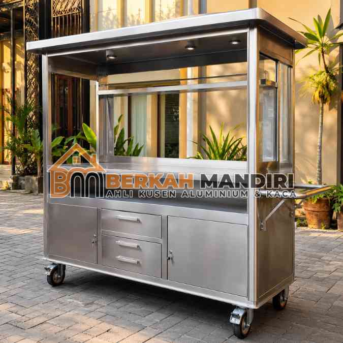 bikin gerobak aluminium Jakarta custom anti karat garansi