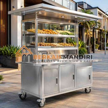 gerobak aluminium Bekasi minimalis kekinian ide jualan 2026