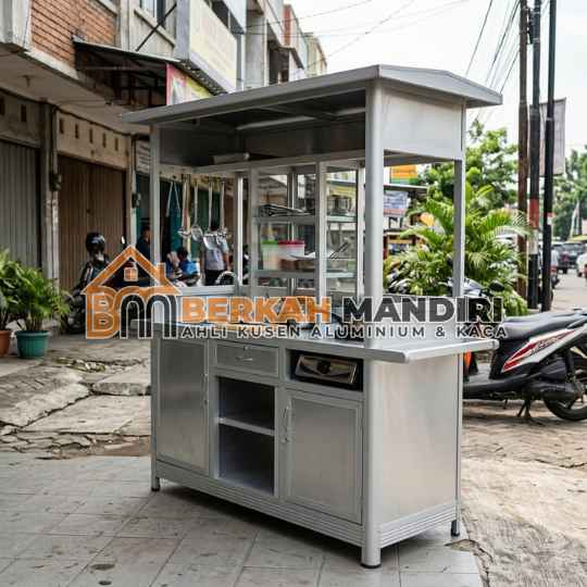 Vendor Gerobak Aluminium Tangerang Outdoor Tahan Hujan Badai